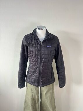 Patagonia Nano Puff Jacket Womens S Black Insulated Full Zip Read